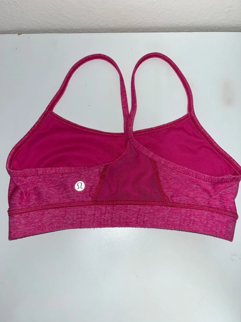 lululemon athletica Heathered Hot Pink Strappy Sports Bra